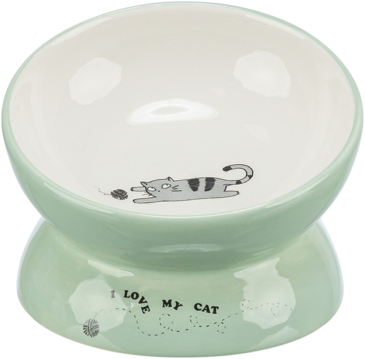 TRIXIE Podwyższona miska ceramiczna z kotem (0,15l)