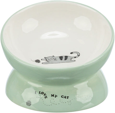TRIXIE Podwyższona miska ceramiczna z kotem (0,15l)