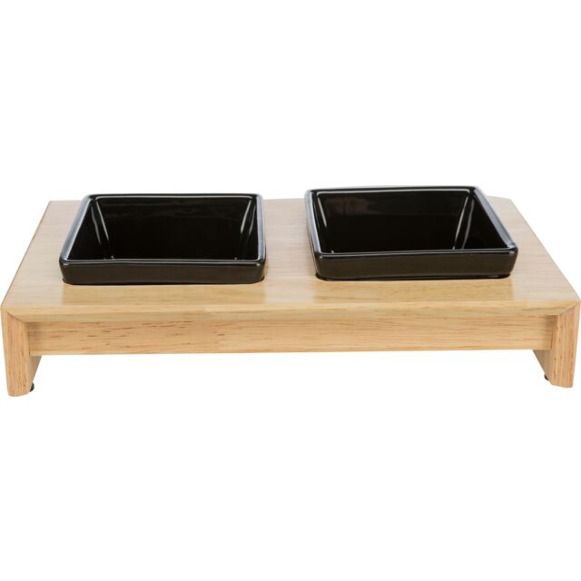 TRIXIE Zestaw małych misek ceramiczno-drewnianych – 2 szt.