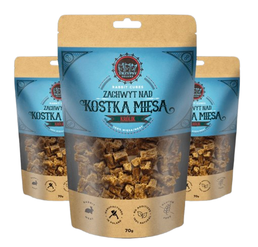 Trzypsy Zachwyt nad kostką mięsa – królik (70g)