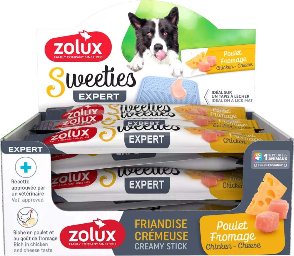 Zolux przysmak kremowy dla psa sweeties kurczak i ser (14 g)