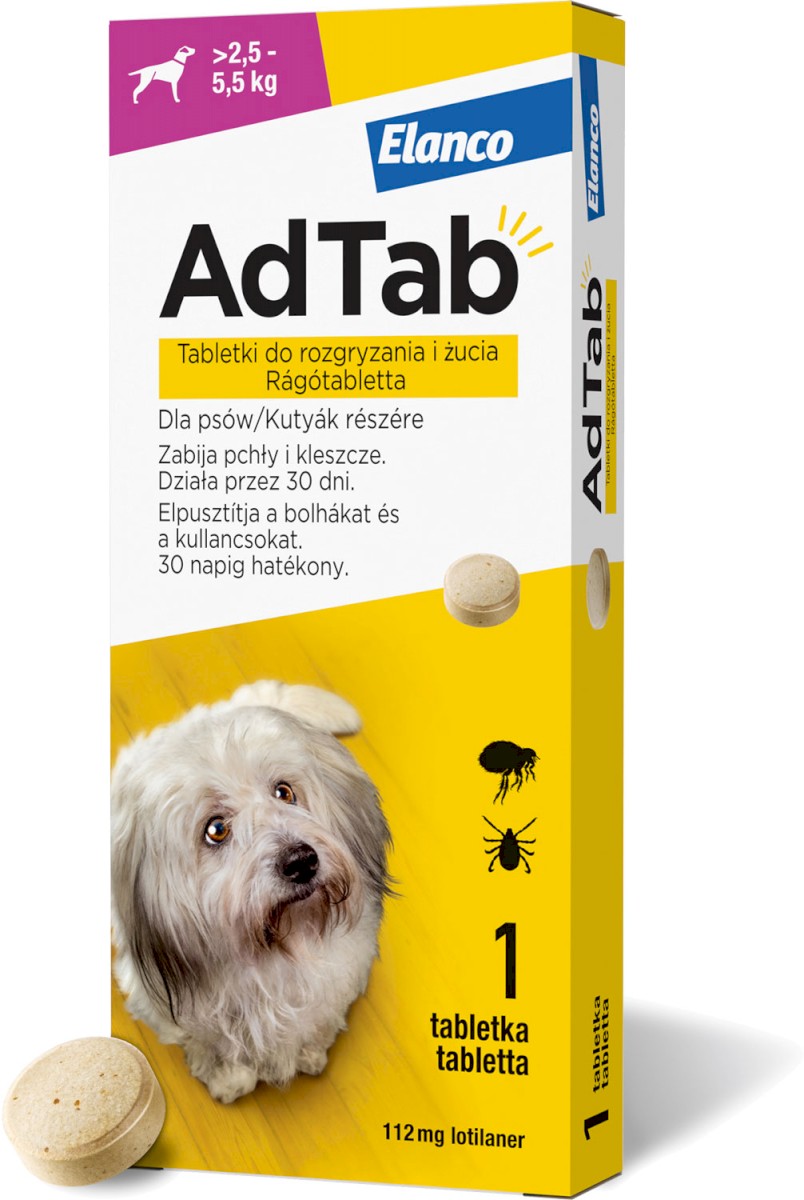Elanco AdTab Tabletka na kleszcze i pchły dla psa
