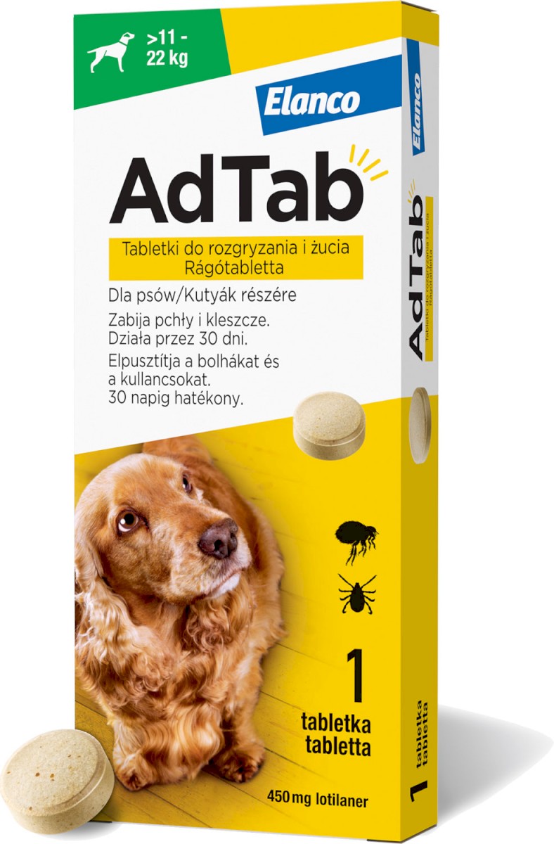 Elanco AdTab Tabletka na kleszcze i pchły dla psa