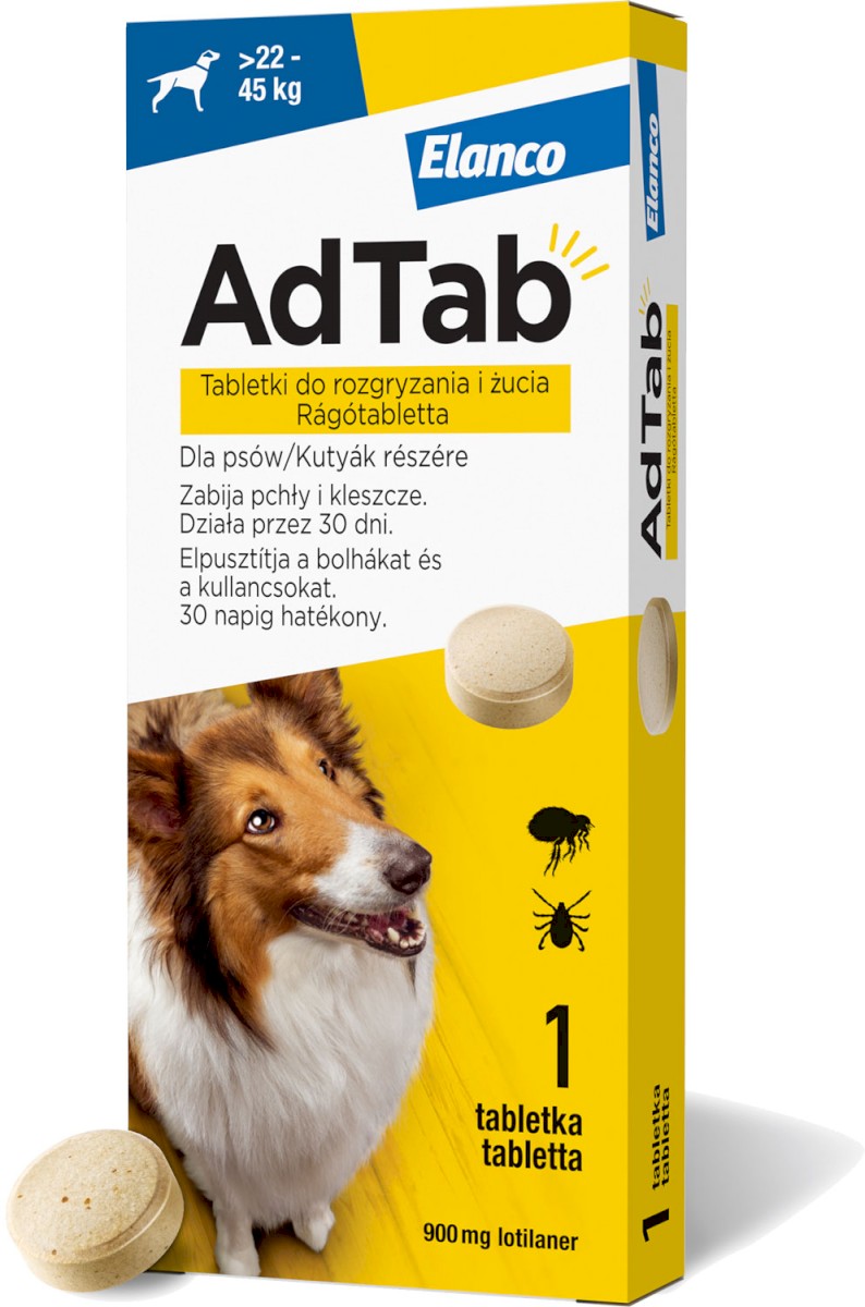 Elanco AdTab Tabletka na kleszcze i pchły dla psa
