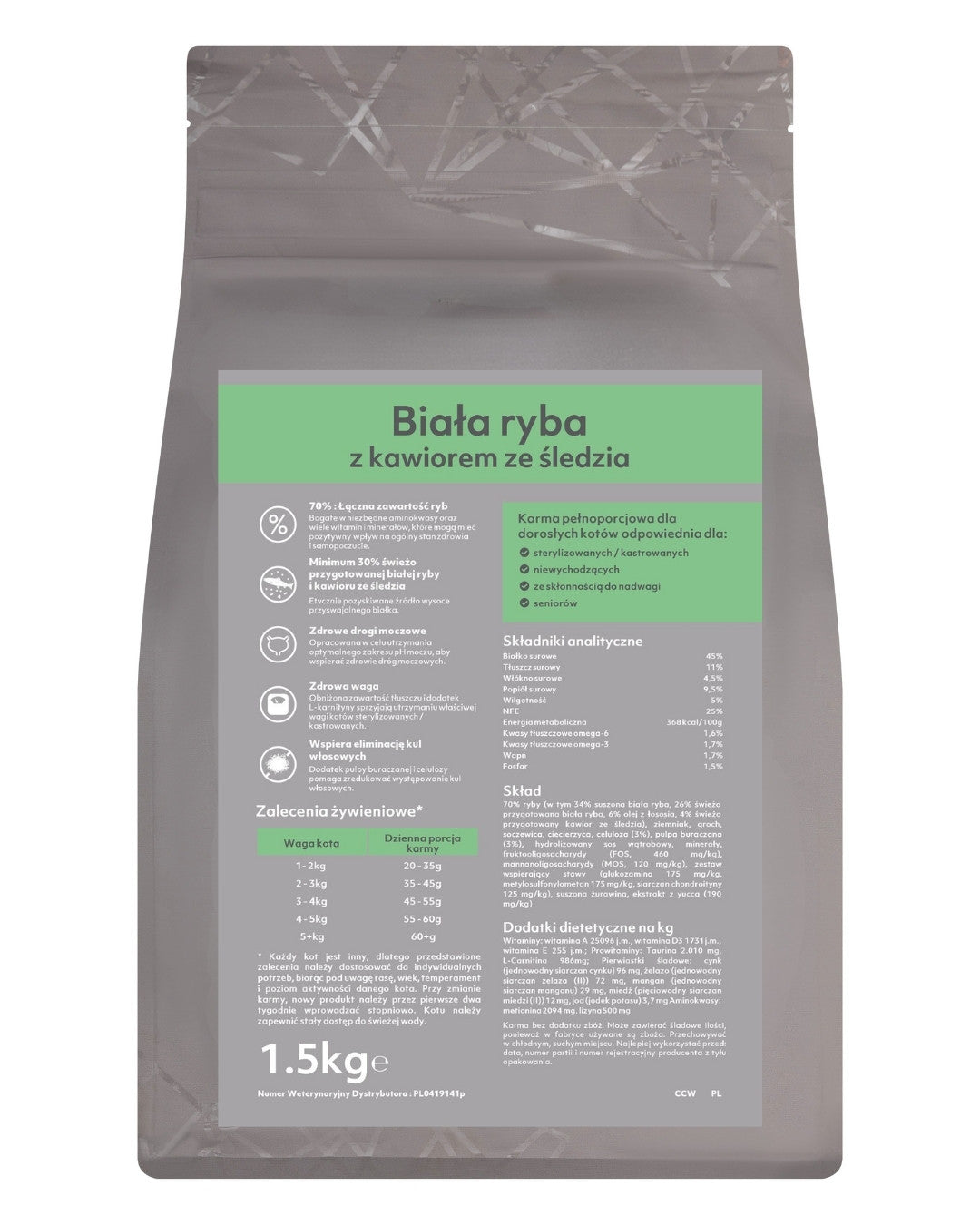 GANO Connoisseur Biała ryba z kawiorem ze śledzi (300g, 1,5kg, 5kg)