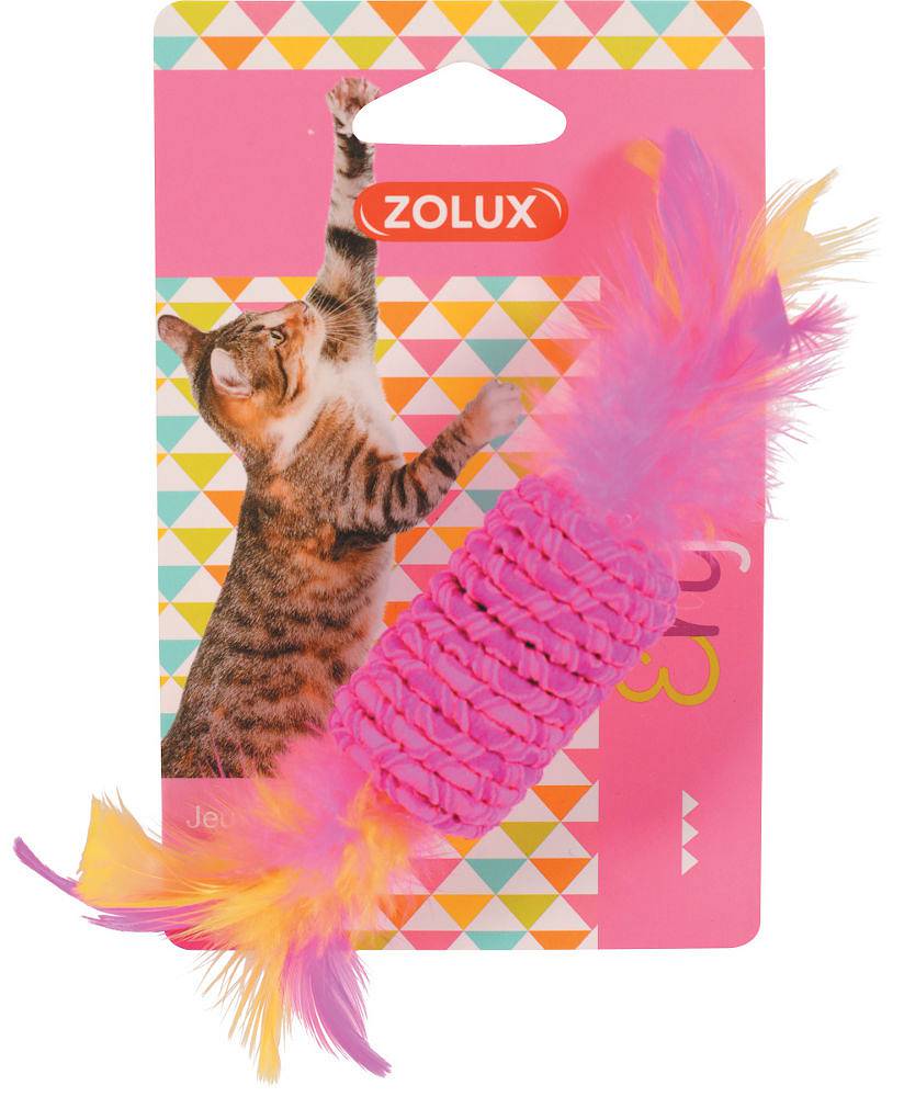 ZOLUX zabawka cukierek z piórkami dla kota (pomarańczowa, różowa, niebieska)