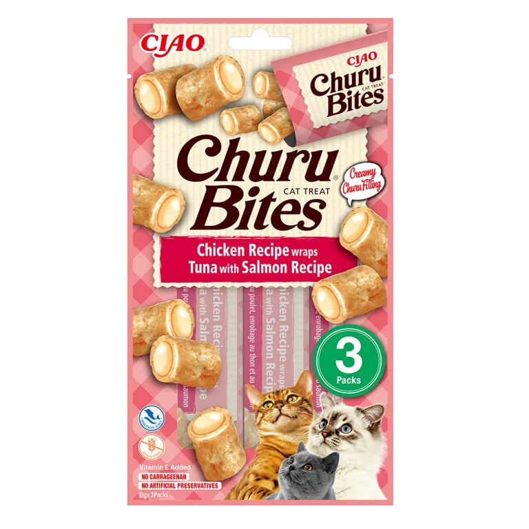 INABA Churu Bites z kurczakiem, tuńczykiem i łososiem (30g)