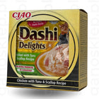 Inaba Dashi Delights Uzupełniająca karma dla kotów kurczak, tuńczyk, przegrzebki (70g)