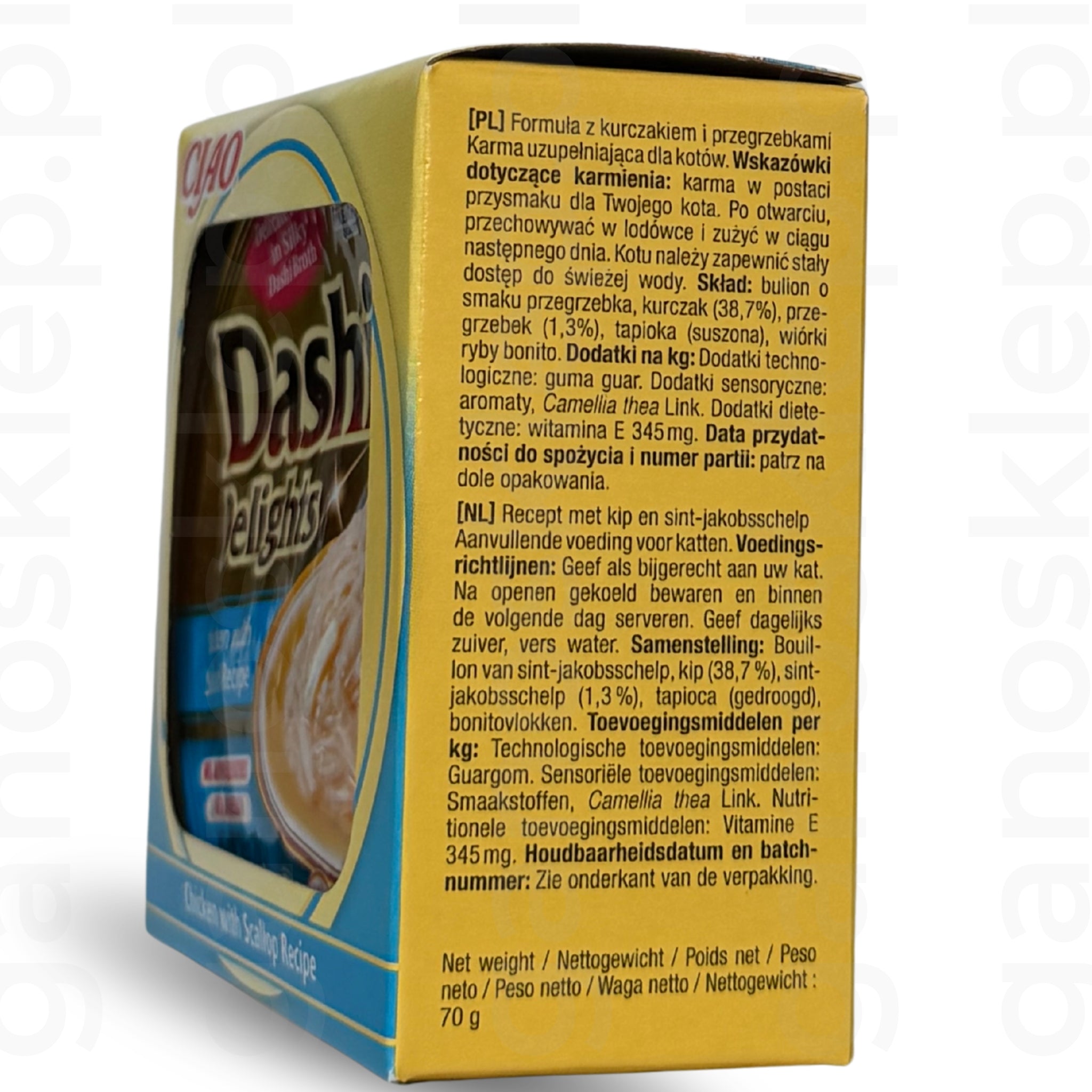 Inaba Dashi Delights Uzupełniająca karma dla kotów kurczak, przegrzebki (70g)