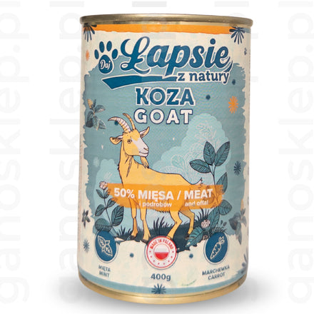ŁAPSIE mokra karma kozina z miętą (400g)