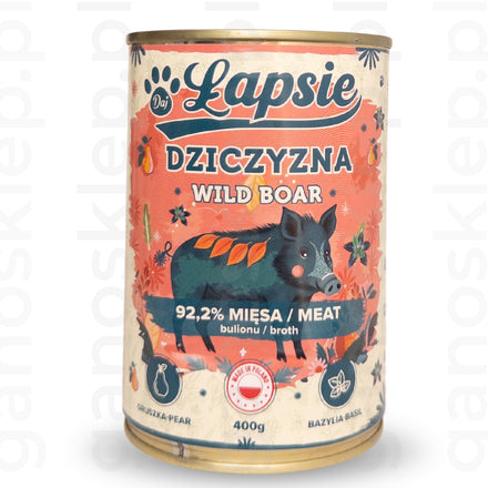 ŁAPSIE monobiałkowa karma z dzikiem (400g)