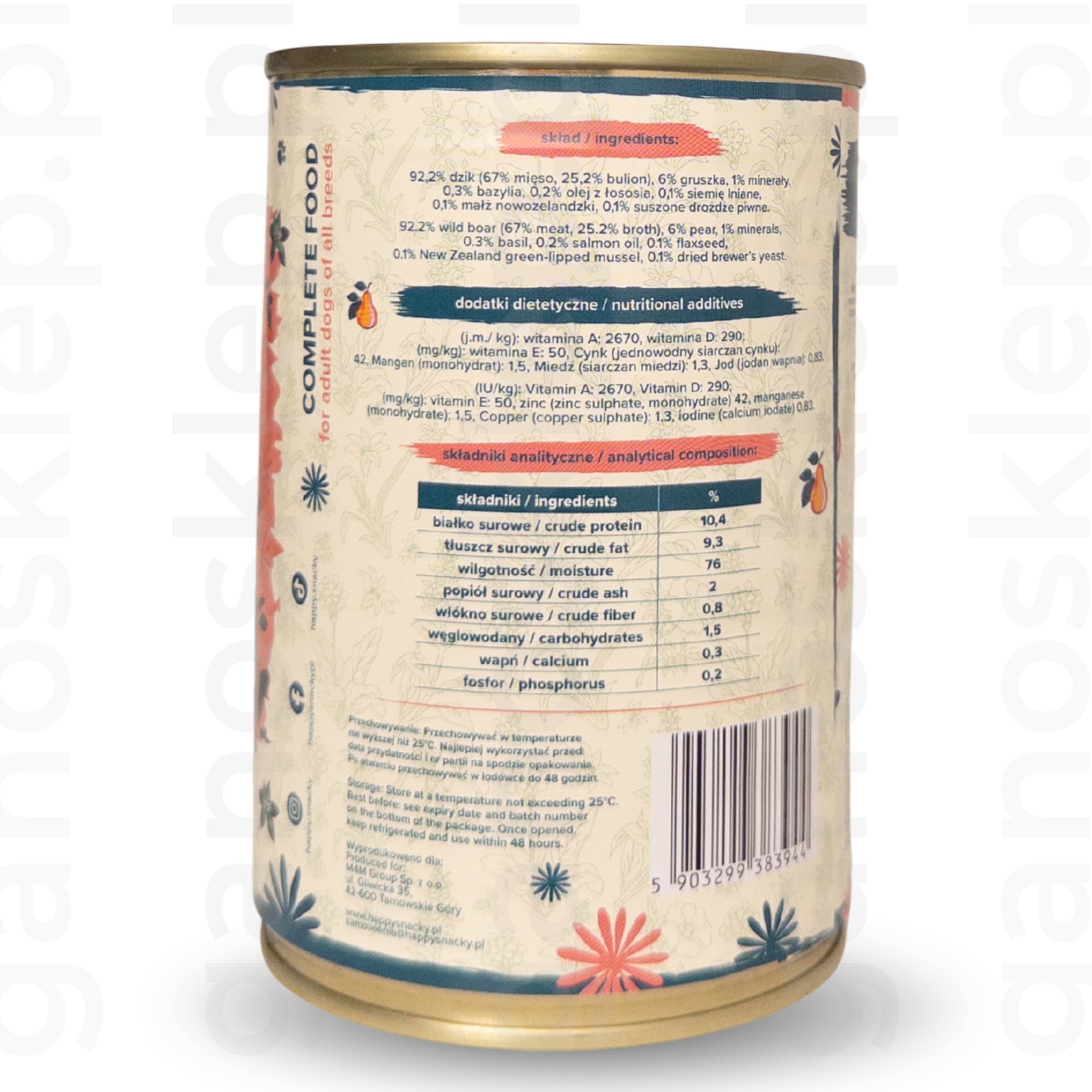 ŁAPSIE monobiałkowa karma z dzikiem (400g)