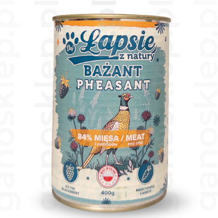 ŁAPSIE Mokra karma bażant z jeżyną (400g)