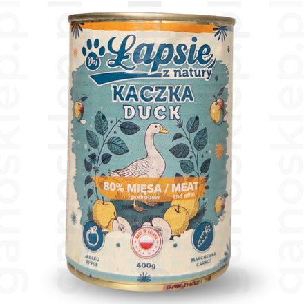 ŁAPSIE Mokra karma kaczka z jabłkiem (400g)