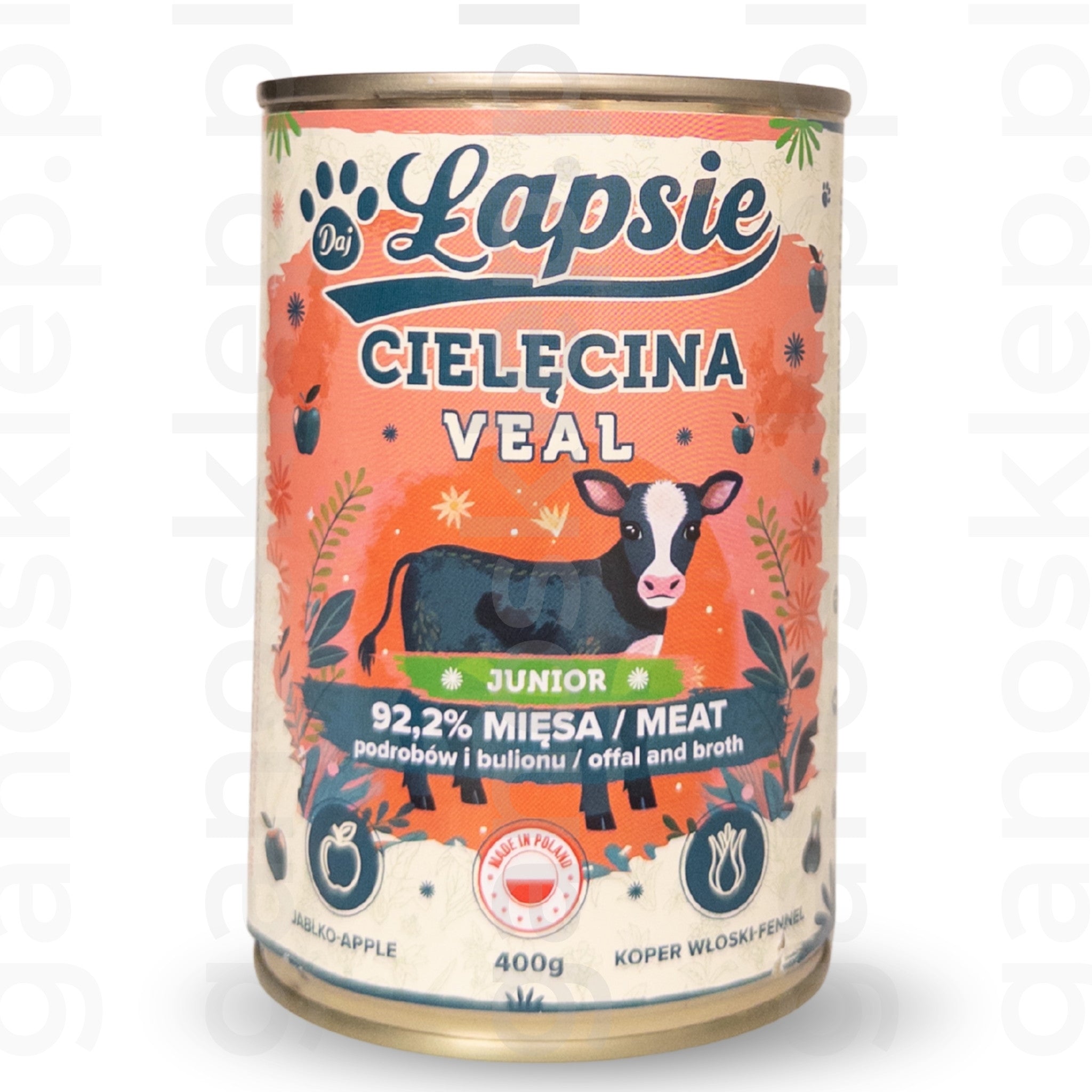 ŁAPSIE monobiałkowa karma junior z cielęciną  (400g)