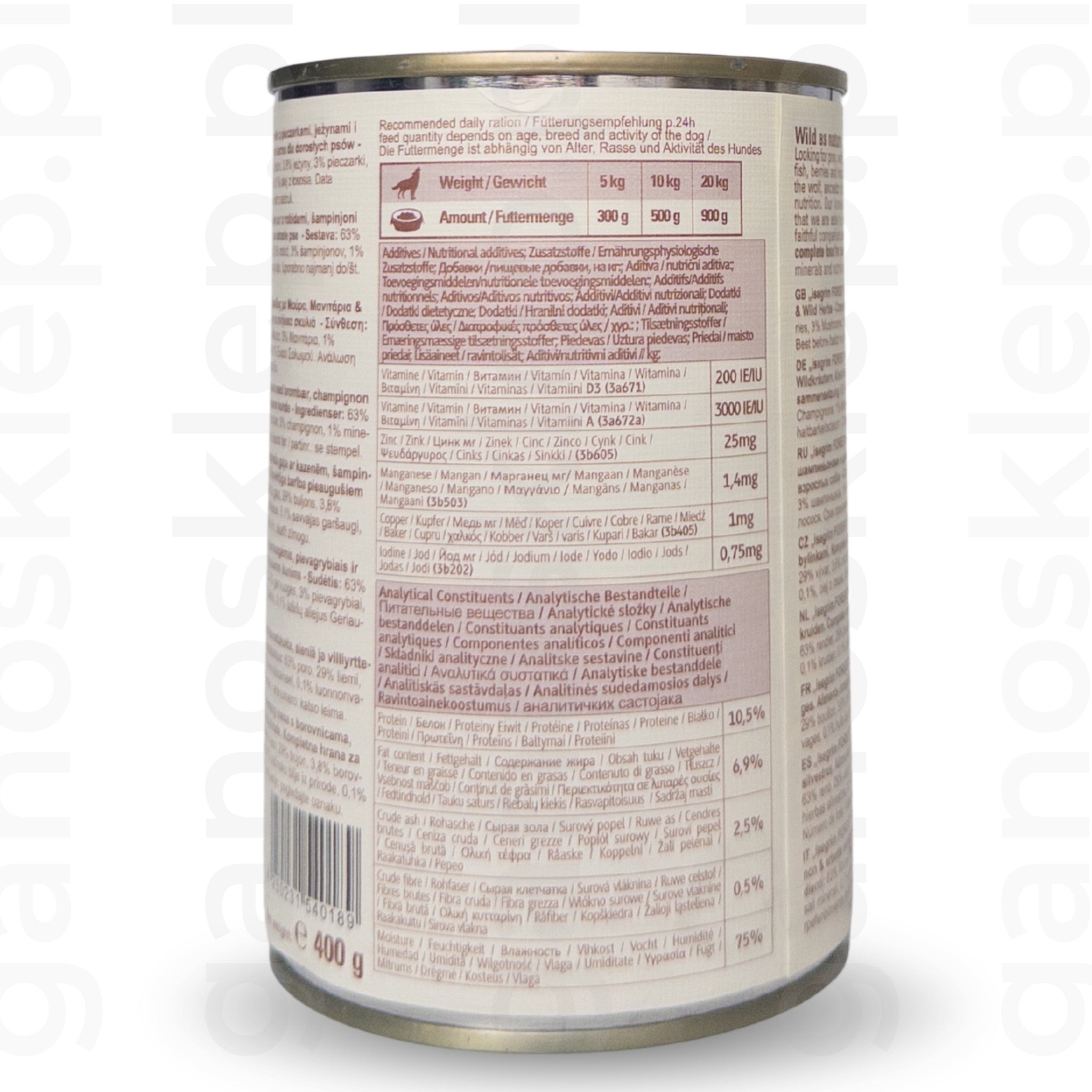 Isegrim Mięso z Renifera + Jeżyny, Grzyby i Dzikie Zioła dla Psa (400g)