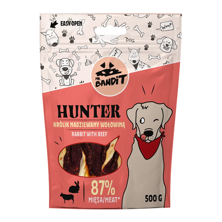 Mr. Bandit HUNTER – Królik nadziewany wołowiną (500g)