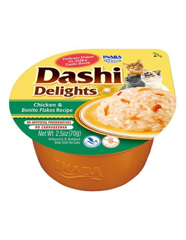 Inaba Dashi Delights Uzupełniająca karma dla kotów kurczak, bonito (70g)