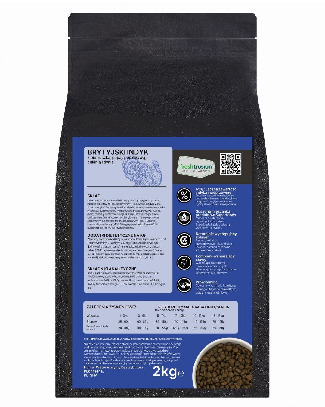 GANO Superfood Indyk z wolnego wybiegu z warzywami (Małe rasy – Light/Senior) – (12kg)
