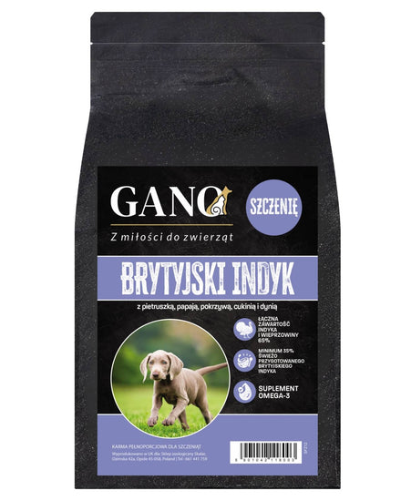 GANO Superfood Indyk z wolnego wybiegu z warzywami (Wszystkie rasy – Szczeniak) – (2kg, 12kg)
