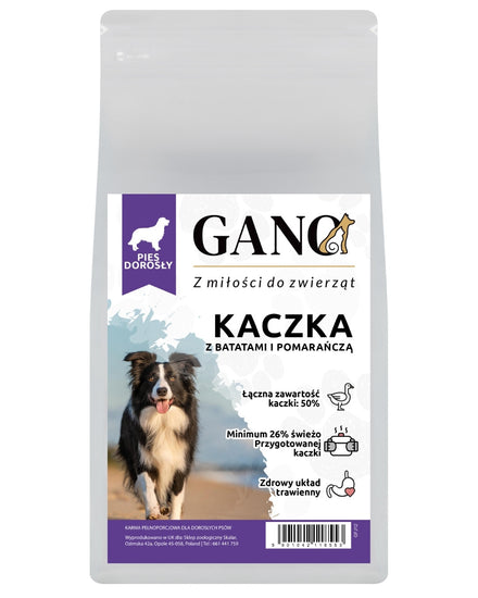 GANO Grainfree Kaczka z batatami i pomarańczą (Wszystkie rasy) – (2kg, 12kg)