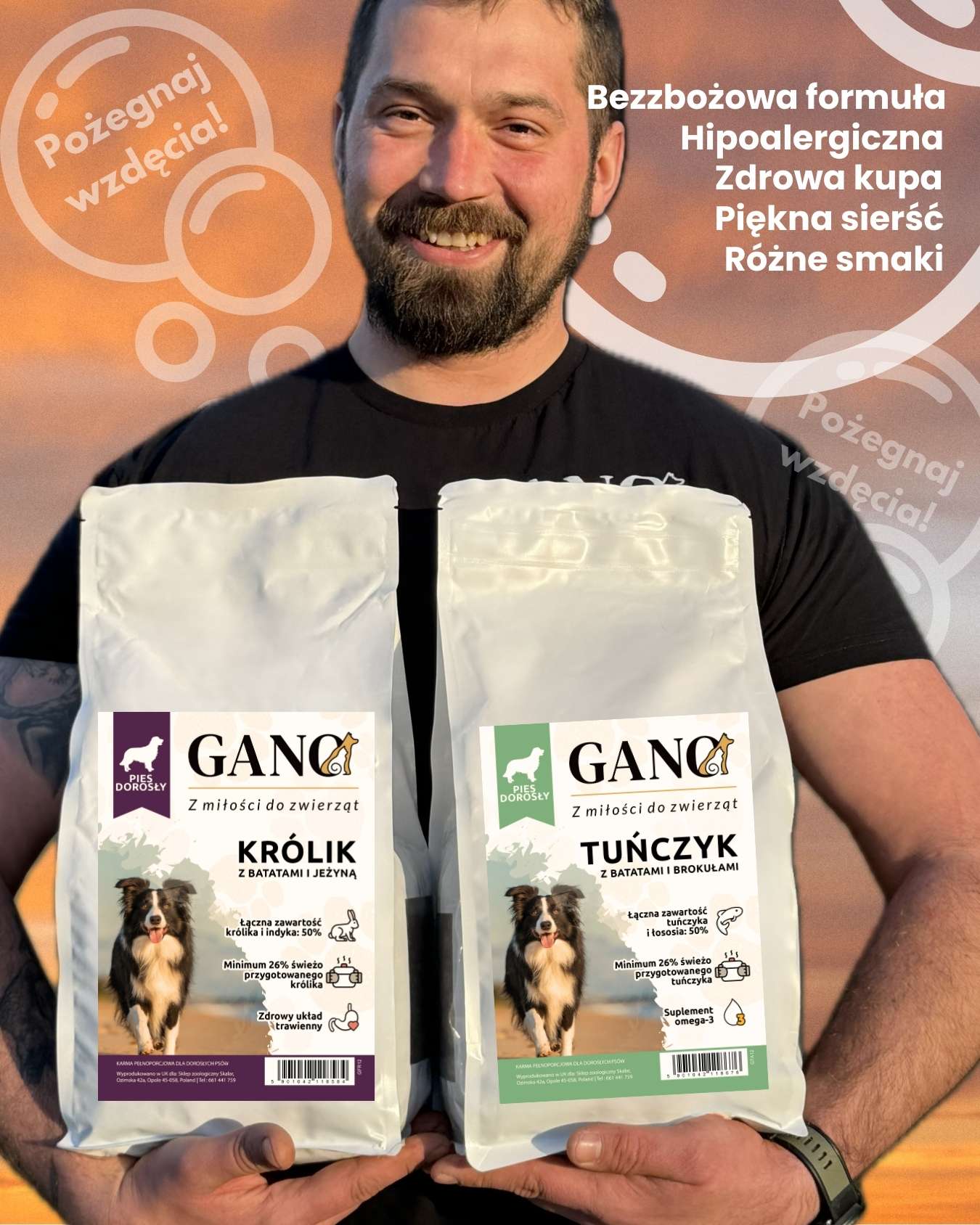 GANO Grainfree Tuńczyk z batatami i brokułami (Wszystkie rasy) – (12kg)