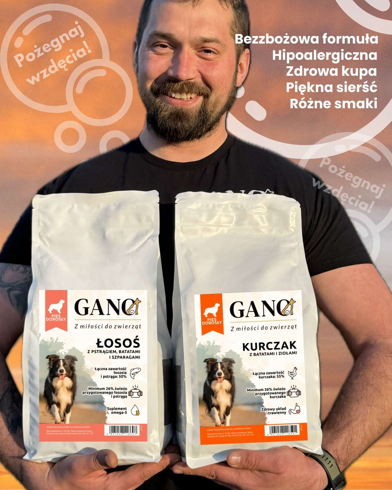 GANO Grainfree Kurczak z batatami i ziołami (Wszystkie rasy) – (12kg)