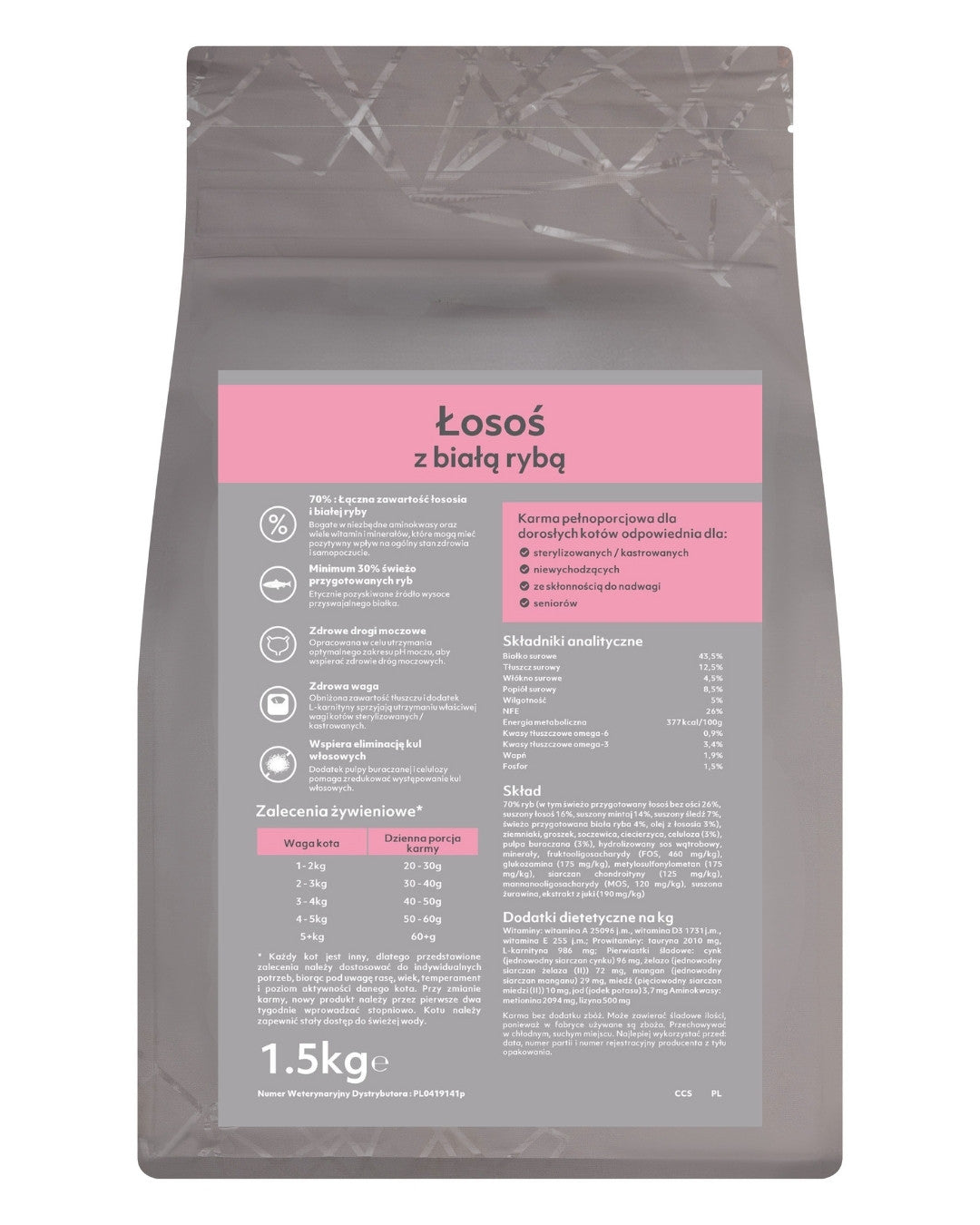 GANO Connoisseur Łosoś z białą rybą (300g, 1,5kg, 5kg)