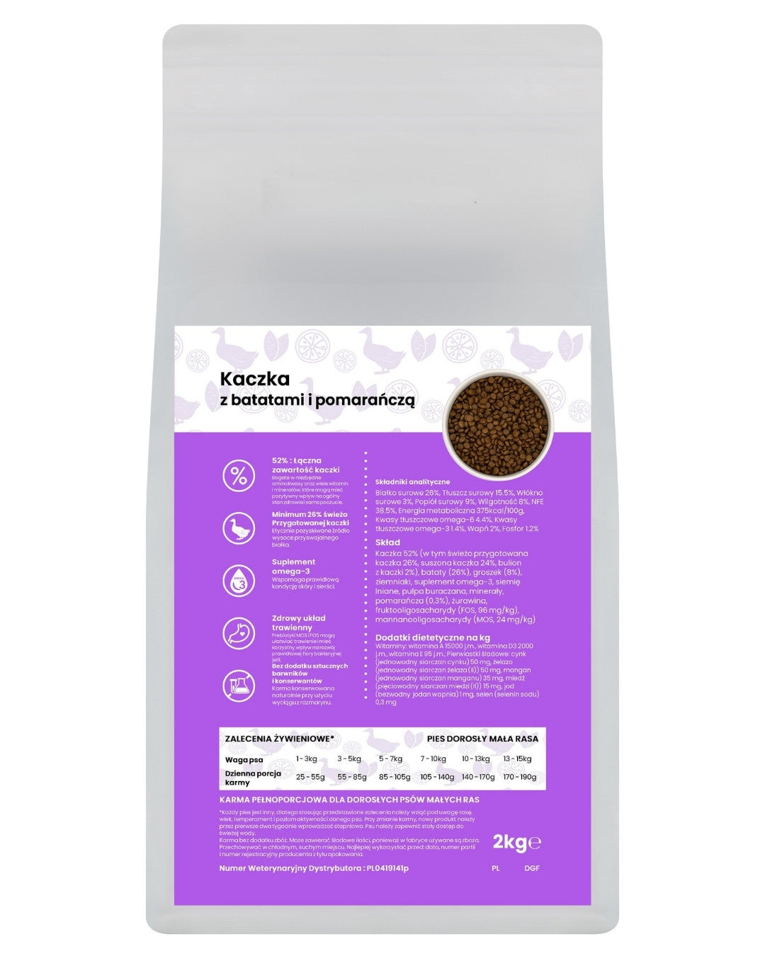 GANO Grainfree Kaczka z batatami i pomarańczą (Mała rasa) – (2kg, 6kg)