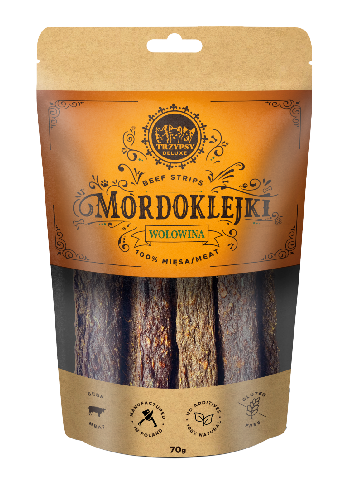 Trzypsy Mordoklejki z wołowiny (70g)