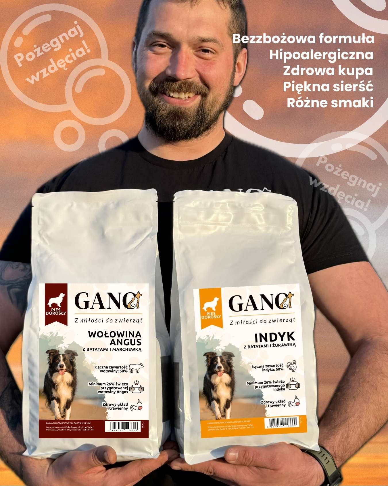 GANO Grainfree Indyk z batatami i żurawiną (Wszystkie rasy) – (12kg)